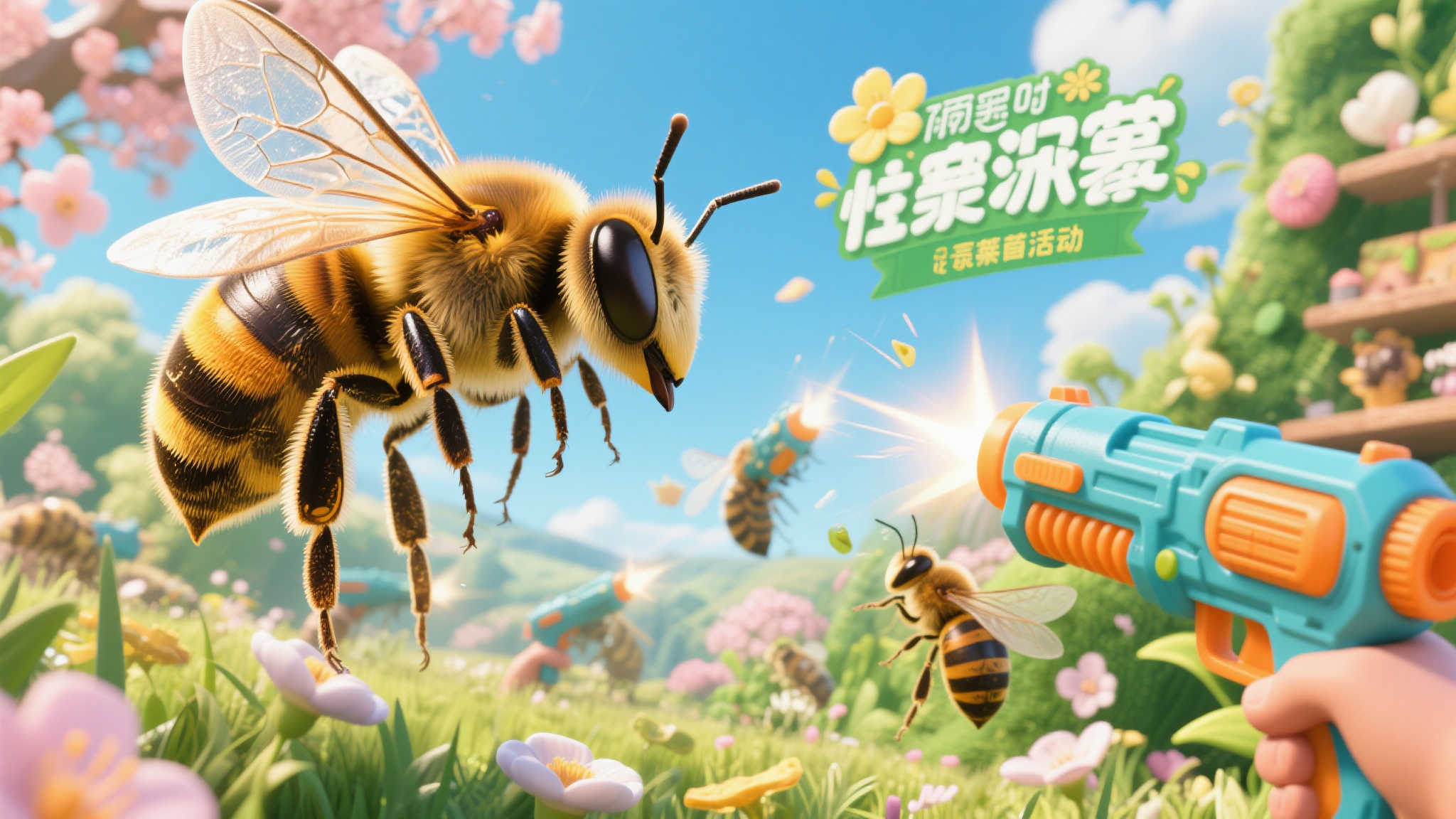 活动的背景设定十分贴近自然主题，蜜蜂作为